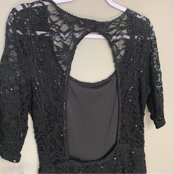 Women’s Juniors Reign On Black Lace Sequins Dress Size Large NWT - Picture 6 of 10